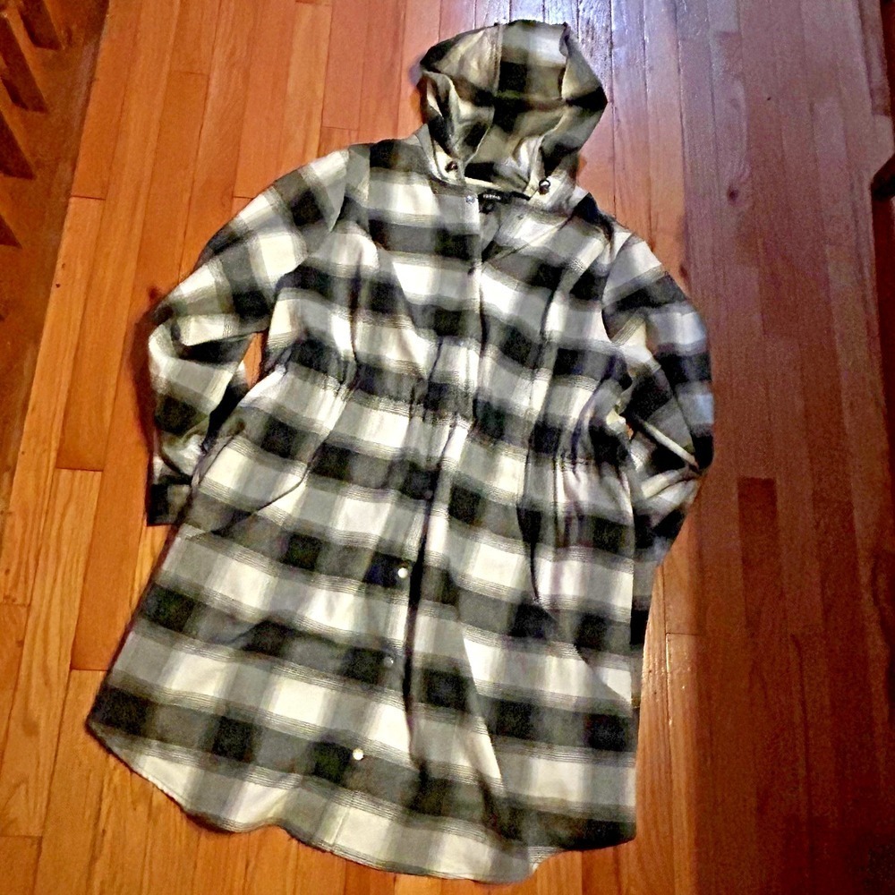 Torrid Plus Size Flannel Hooded Button Front Plaid Dress Size 3 T16-39